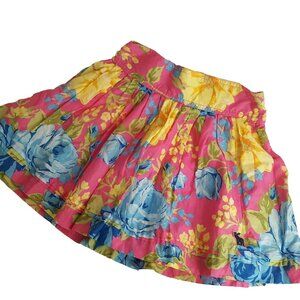 Abercrombie Kids XL Pink & Yellow Floral Summer Skirt Lightweight Elastic Waist